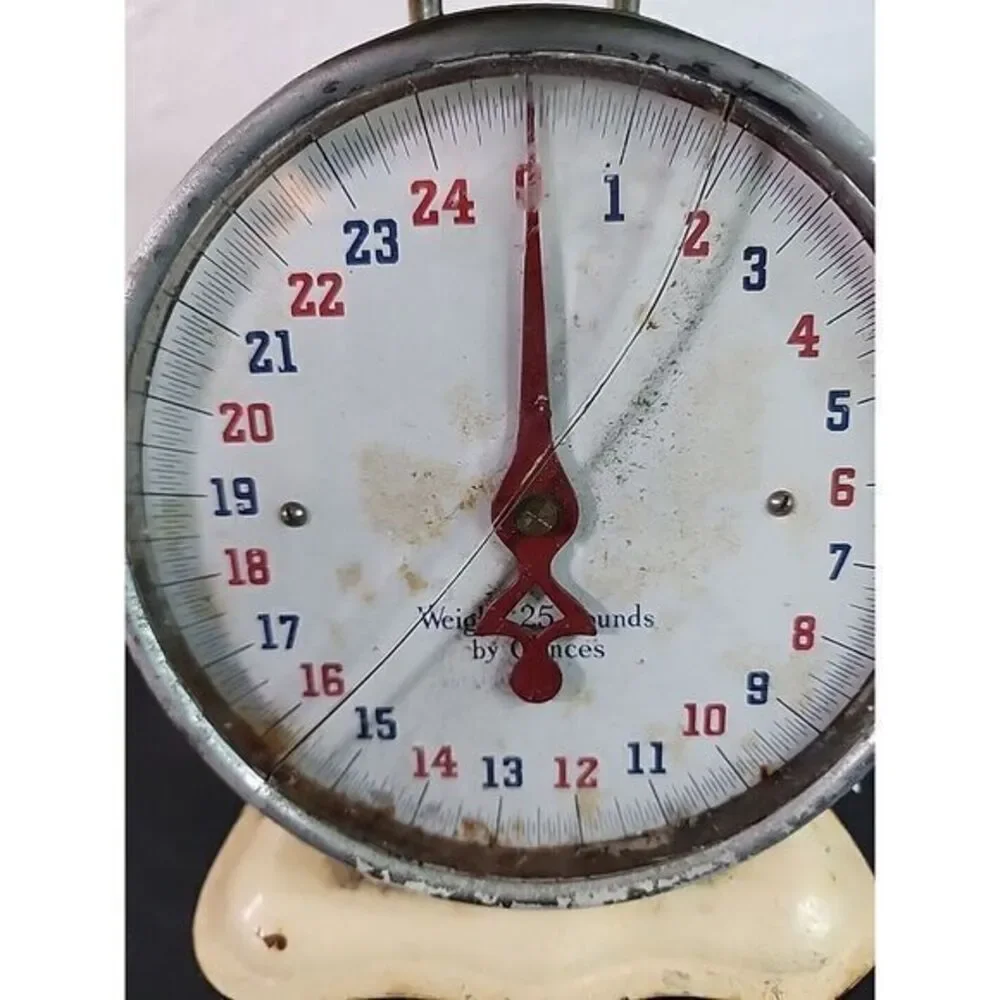 ANTIQUE AMERICAN FAMILY SCALE 25 LB ALUMINUM 8